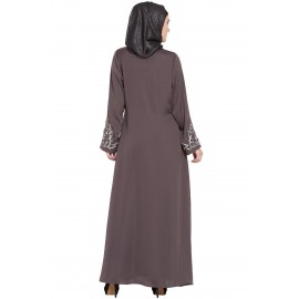 Nazneen Full Hand Embellished A Line Nida Abaya