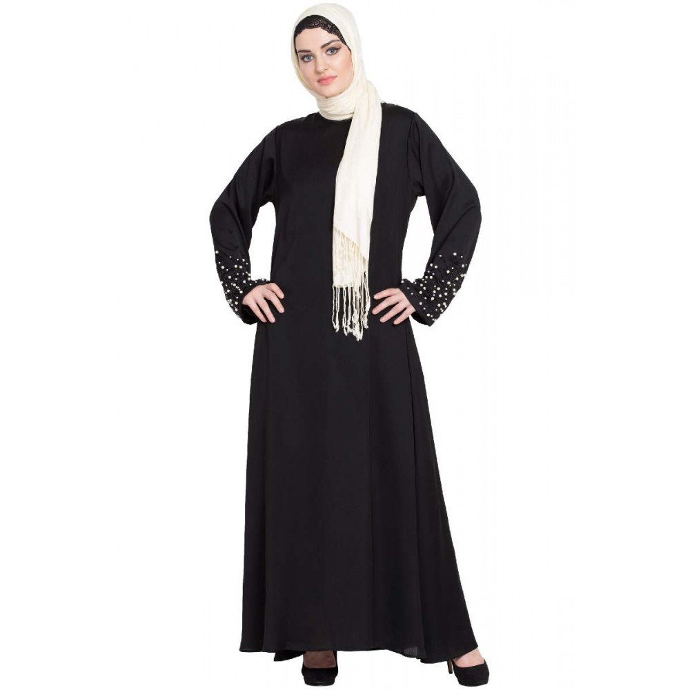 Nazneen Embellishment At Chest And Sleeve A Line Nida Abaya