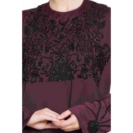 Nazneen Embellishment At Chest And Sleeve A Line Nida Abaya