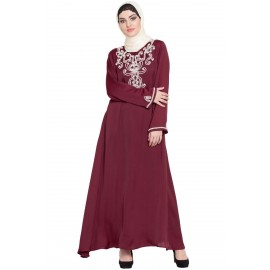 Nazneen Pearls Embellished A Line Nida Abaya