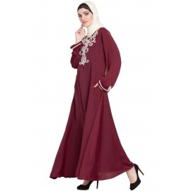 Nazneen Pearls Embellished A Line Nida Abaya