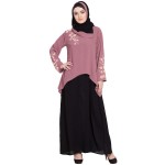 Nazneen Pearls Embellished A Line Nida Abaya