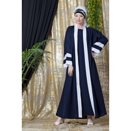 Nazneen Contrast Band With Inner Dubai Kaftan