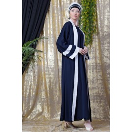 Nazneen Contrast Band With Inner Dubai Kaftan