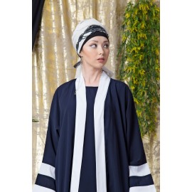 Nazneen Contrast Band With Inner Dubai Kaftan