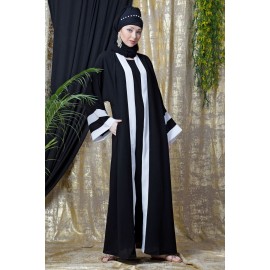 Nazneen Contrast Band With Inner Dubai Kaftan