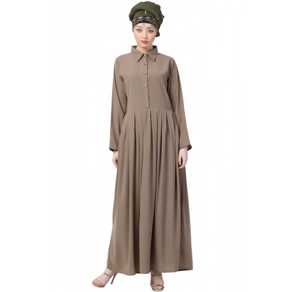 Nazneen Contrast Piping at Sleeve Casual Abaya