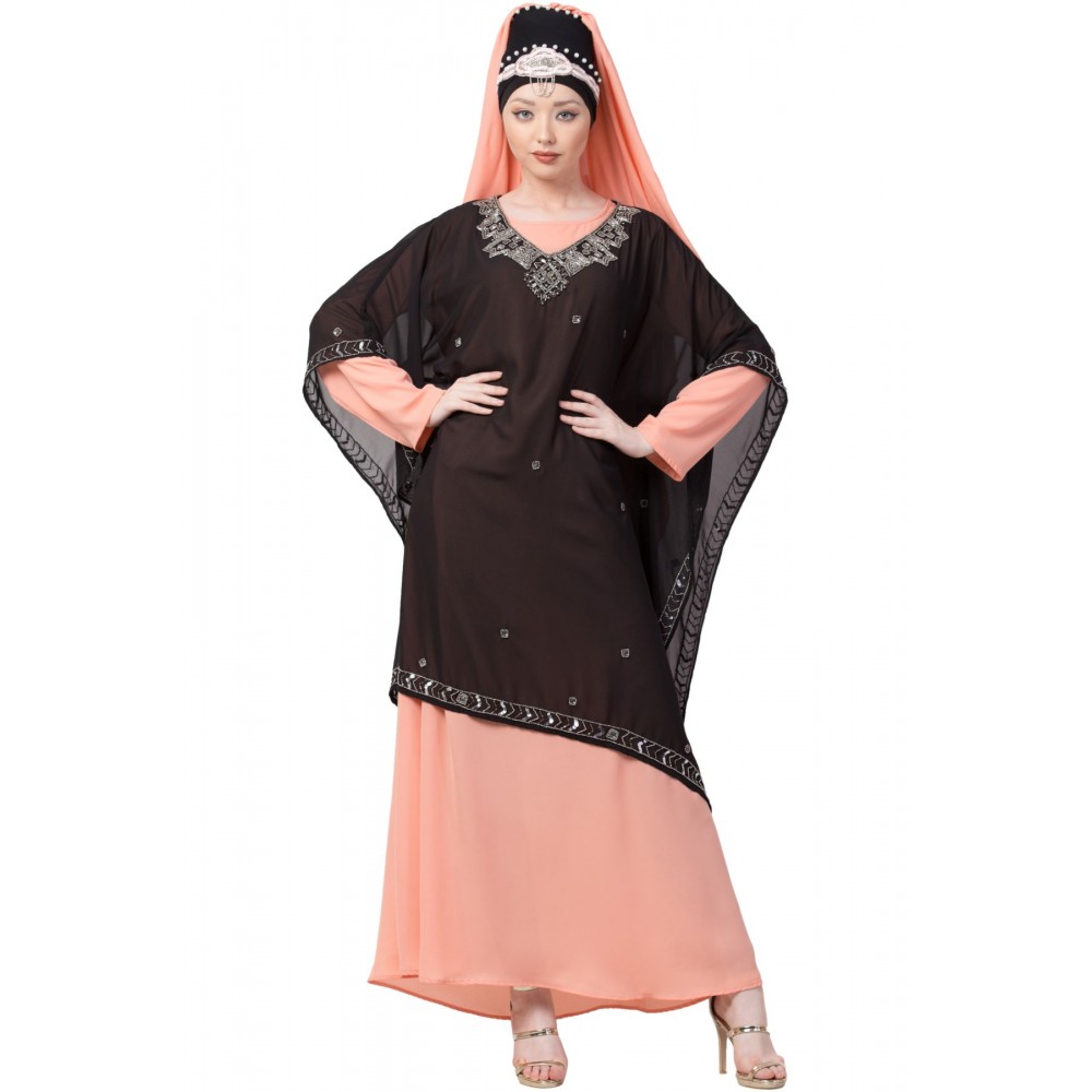 Nazneen double layer embellished Party Abaya