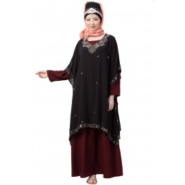 Nazneen double layer embellished Party Abaya