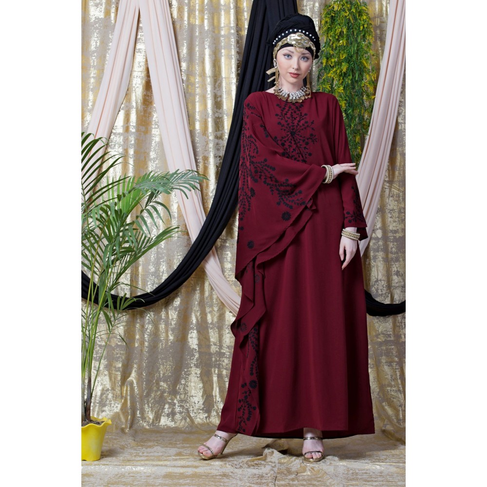 Nazneen embroidered Butterfly Sleeve  Party  Abaya