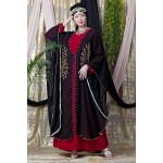 Nazneen Embroidered butterfly upper with inner abaya cum Kaftan