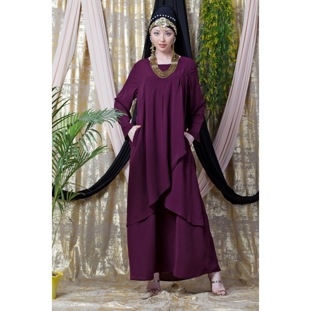 Nazneen Overlapped panel casual Abaya