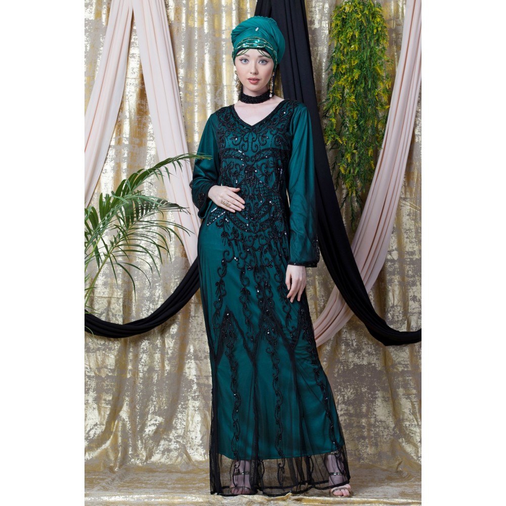 Nazneen Full Hand embellished Party Abaya