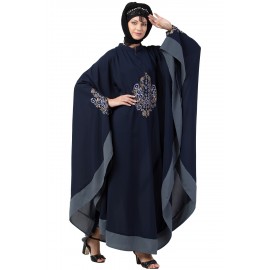 Nazneen Center Embroidered with Contrast band Irani Kaftan