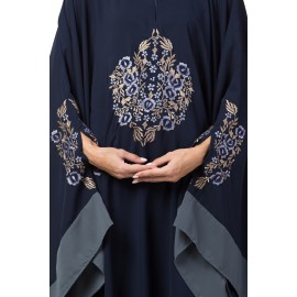 Nazneen Center Embroidered with Contrast band Irani Kaftan