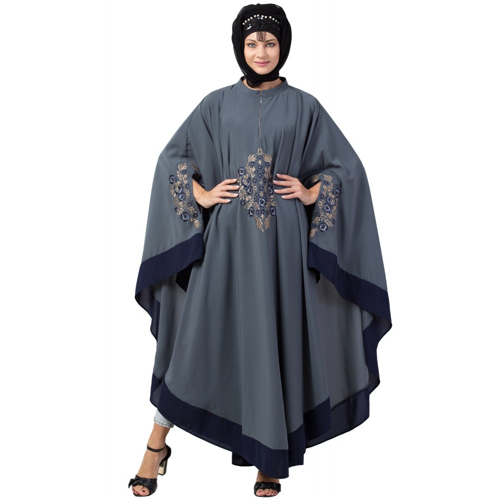 Nazneen Center Embroidered with Contrast band Irani Kaftan