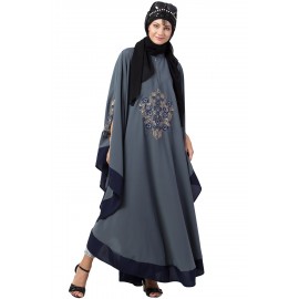 Nazneen Center Embroidered with Contrast band Irani Kaftan