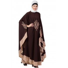 Nazneen Center Embroidered With Contrast Band Irani Kaftan