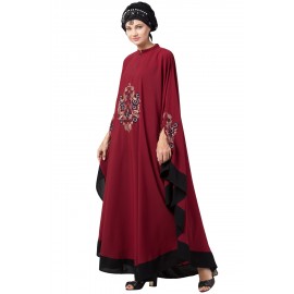 Nazneen Center Embroidered with Contrast band Irani Kaftan