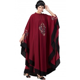 Nazneen Center Embroidered with Contrast band Irani Kaftan