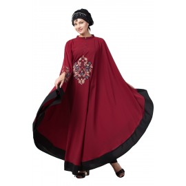 Nazneen Center Embroidered with Contrast band Irani Kaftan