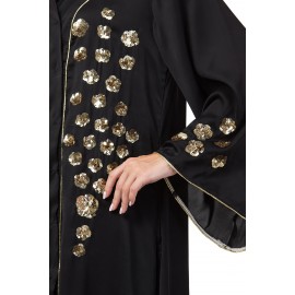 Nazneen Front open Hand embroidered Nida Dubai Kaftan