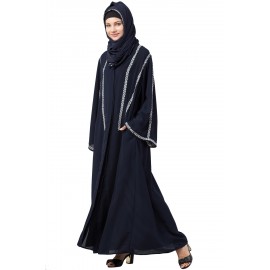 Nazneen Front Open With Embroidered Hijab Kaftan