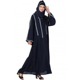 Nazneen Front Open With Embroidered Hijab Kaftan