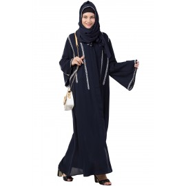 Nazneen Front Open With Embroidered Hijab Kaftan