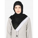 Nazneen Sky Blue Band Plain Black Hijab