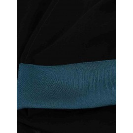 Nazneen Teal Band Plain Black Hijab