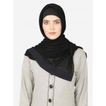 Nazneen Navy Blue Band Plain Black Hijab