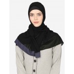 Nazneen Blue Band Plain Black Hijab