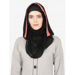 Nazneen Orange Band Plain Black Hijab