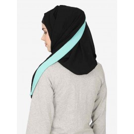 Nazneen Aqua Band Plain Black Hijab