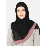 Nazneen Mauve Band Plain Black Hijab