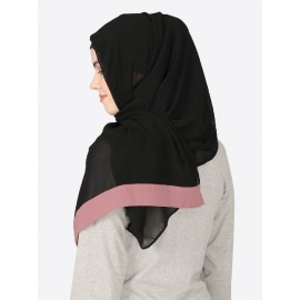 Nazneen Mauve Band Plain Black Hijab