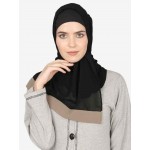 Nazneen Khaki Band Plain Black Hijab