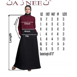 Nazneen Bottom and Sleeve embroidered fabric with extra Jacket at front Abaya