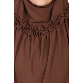 Nazneen Frill around shoulder, Triangle instant ready to wear tie at back Trendy Hijab