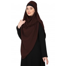 Nazneen Frill around shoulder, Triangle instant ready to wear tie at back Trendy Hijab