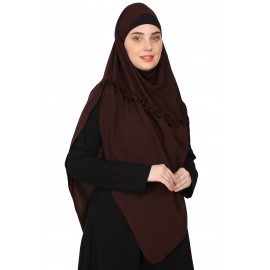 Nazneen Frill around shoulder, Triangle instant ready to wear tie at back Trendy Hijab