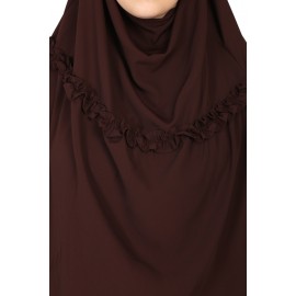 Nazneen Frill around shoulder, Triangle instant ready to wear tie at back Trendy Hijab