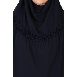 Nazneen Frill around shoulder, Triangle instant ready to wear tie at back Trendy Hijab