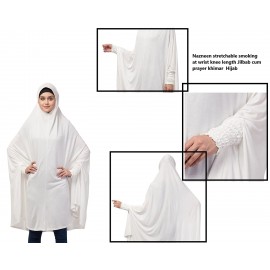 Nazneen stretchable smoking at wrist knee length Jilbab cum prayer khimar  Hijab