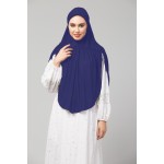 Nazneen Navy gathered Instant Ready to Wear Prayer Hijab