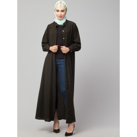 Nazneen Front open Hidden Placket Daily wear casual Abaya