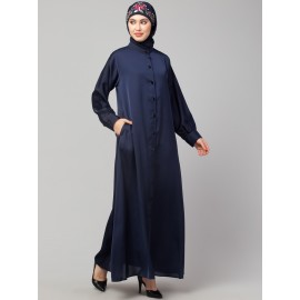 Nazneen Front open Band Colar & cuff Daily wear casual Abaya