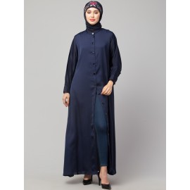 Nazneen Front open Band Colar & cuff Daily wear casual Abaya