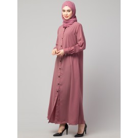 Nazneen Front open Band Colar & cuff Daily wear casual Abaya